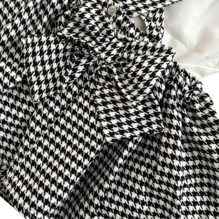 Jackie Black&White Houndstooth Girl 2-Piece Romper Set