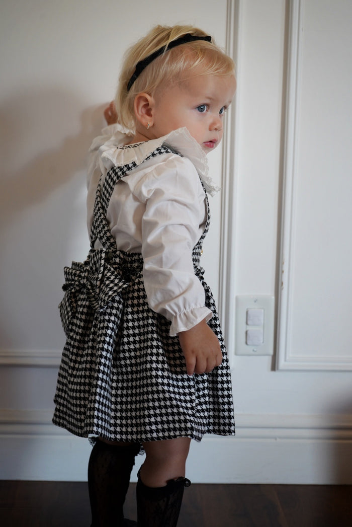 Jackie Black&White Houndstooth Girl 2-Piece Romper Set
