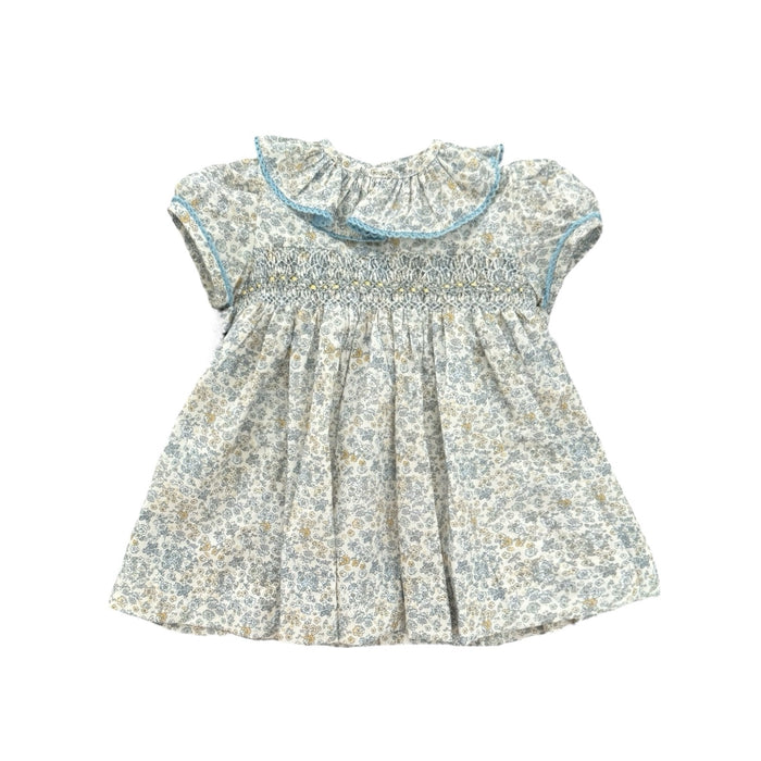 Jen Blue Floral Handsmocked Dress