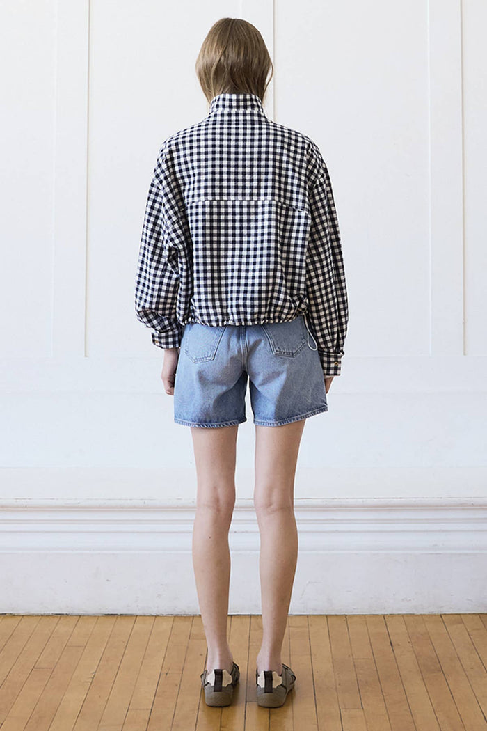 Jenna Gingham Jacket - Navy