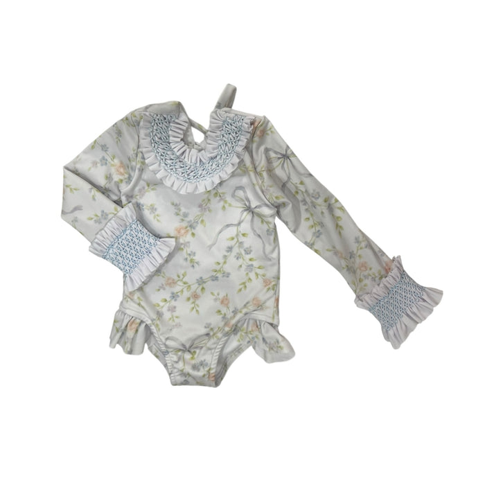 Jolie Bow and Flowers Handsmocked Rashguard
