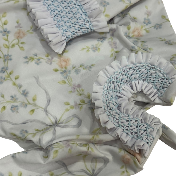 Jolie Bow and Flowers Handsmocked Rashguard