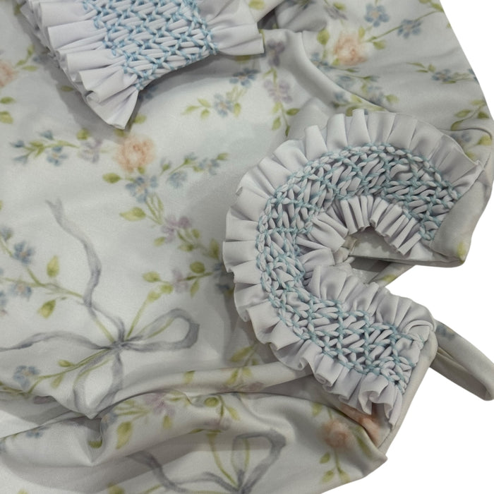 Jolie Bow and Flowers Handsmocked Rashguard