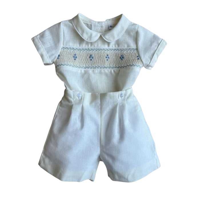 Joni Cream Handsmocked Boy Set