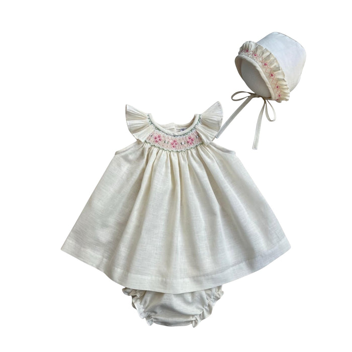Joni Cream Handsmocked Girl 3-Pc Set