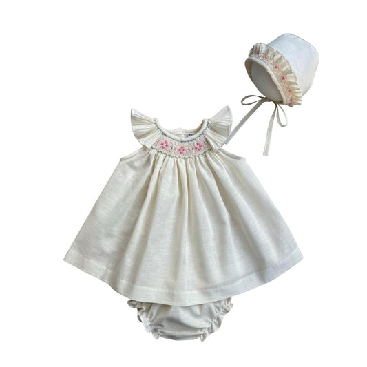Joni Cream Handsmocked Girl 3-Pc Set