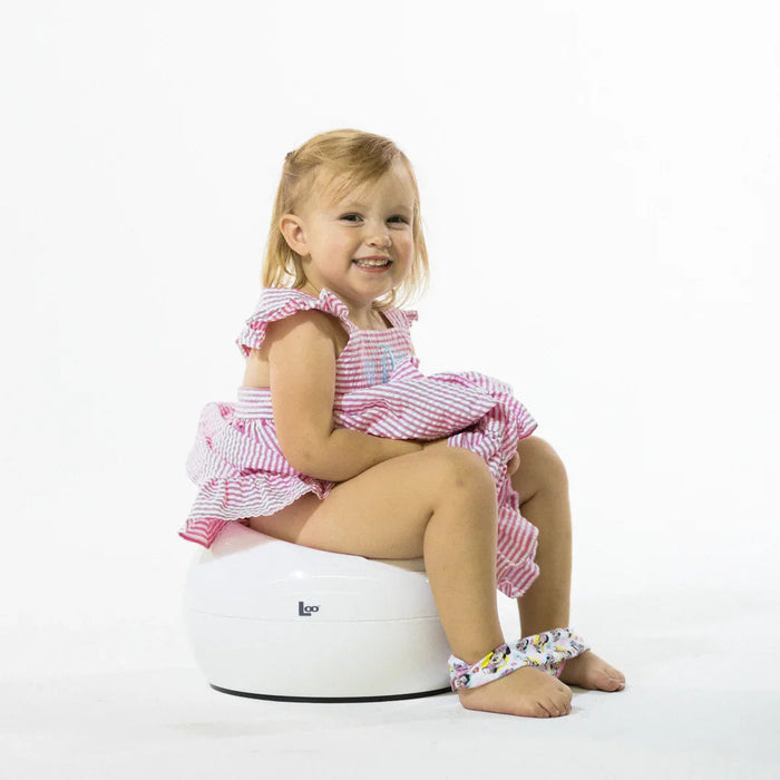 White potty chair from Joovy Loo Potty for easy Toshi Baby potty training