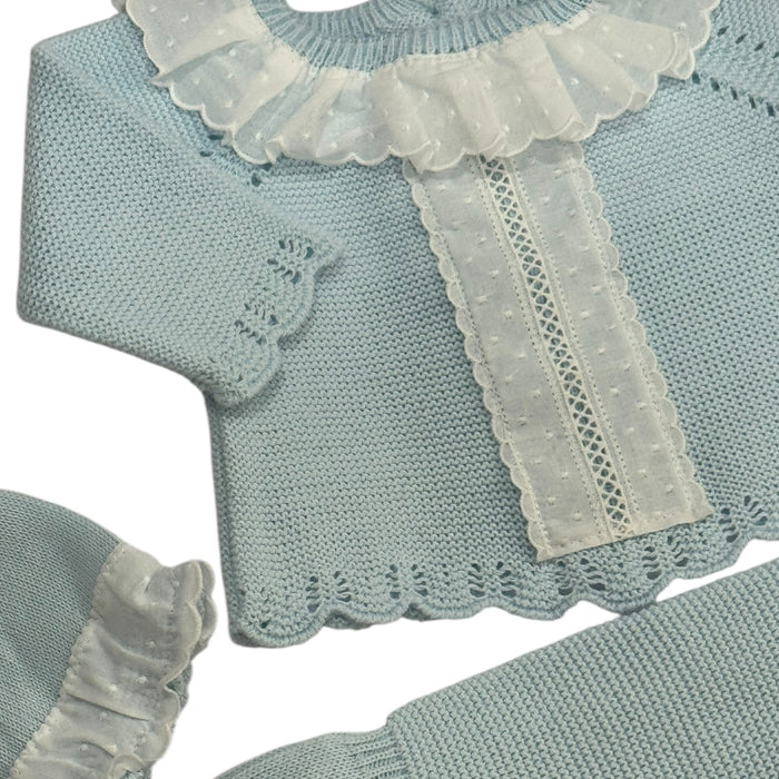 Jordan Light Blue/White 3-Piece Knitted Set