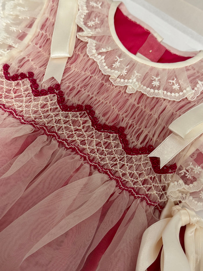 Jordan Raspberry Handsmocked Dress