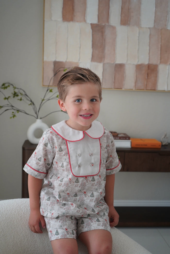 Joy Santa Toile Red Boy 2-Piece Set