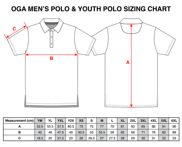 "Jungle" Downtown Fit - OGA Youth Polo - Black / Pale Sky