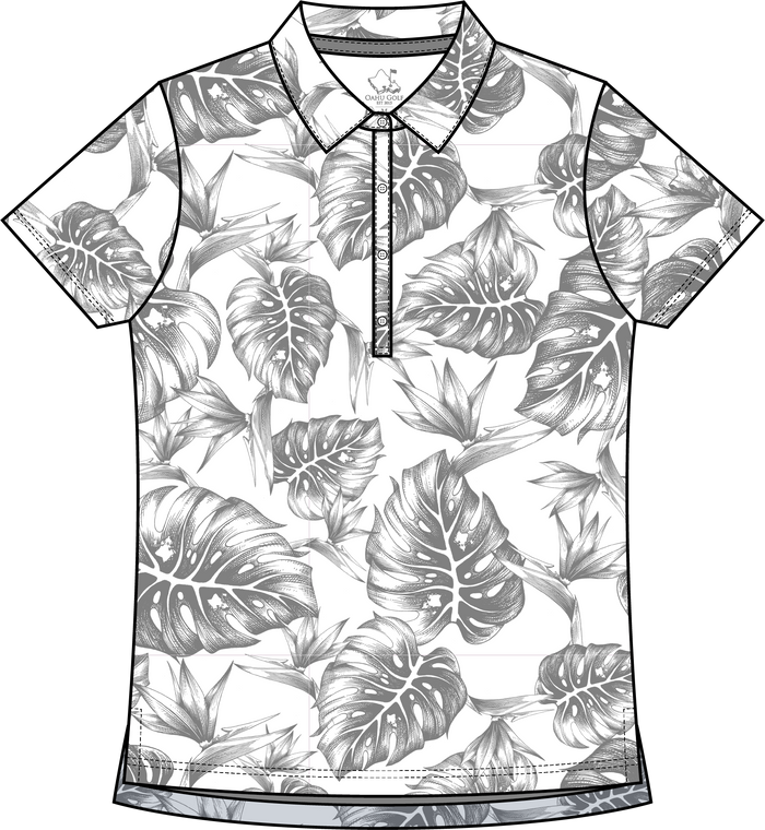 "Jungle" Haupia Shade - OGA Women's Polo - Haupia / Gray