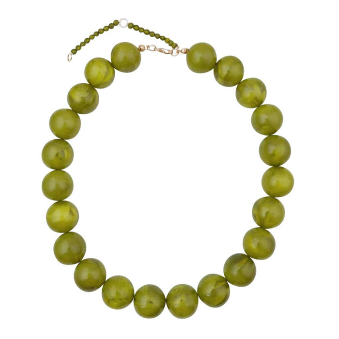 Kameron chunky chartreuse resin bead statement necklace