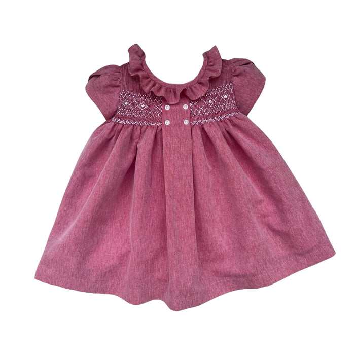 Kattya Red Cranberry Handsmocked Girl Dress