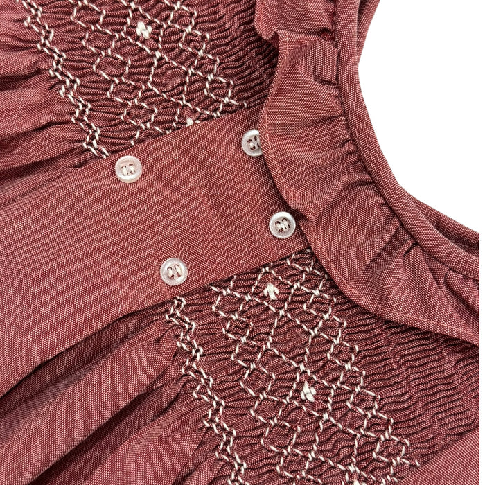 Kattya Red Cranberry Handsmocked Girl Dress