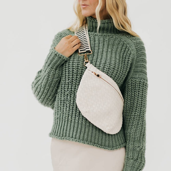 Keara Woven Crossbody Bag - Cream