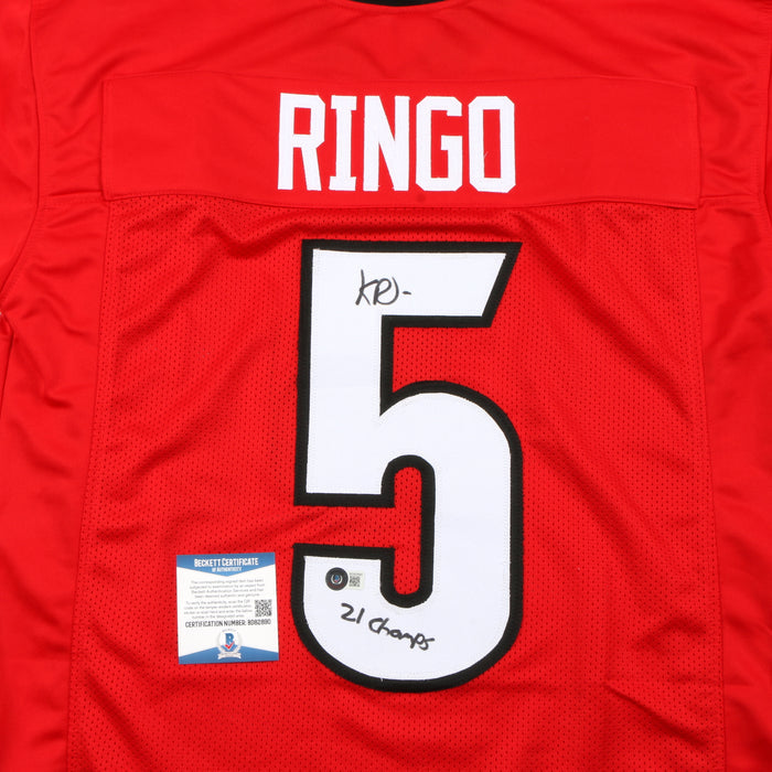 Kelee Ringo Signed Jersey Custom Red Georgia Bulldogs on