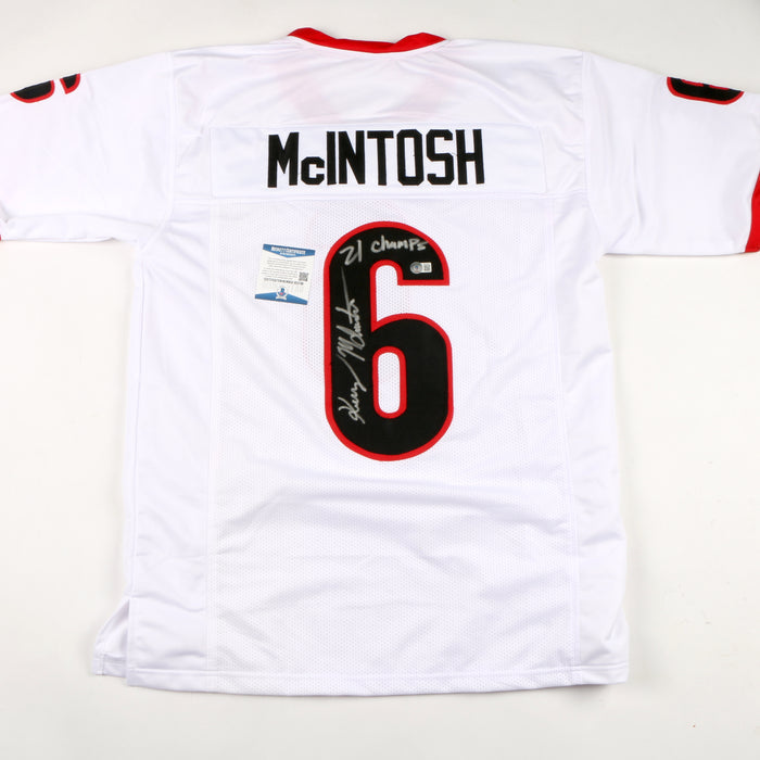 Kenny McIntosh Signed Jersey Custom White Georgia Bulldogs