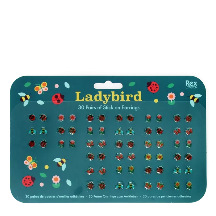Kids Stick-On Earrings - Ladybirds
