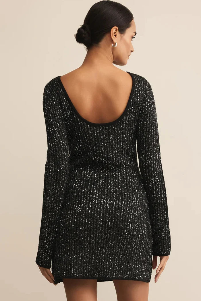 La Marca Sequin Mini Dress - Black