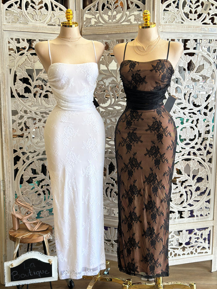 Lace Cami Cowl Dress- Stretchy,Estira
