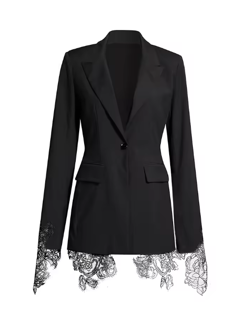 lace-hem tailored blazer – ELYRA