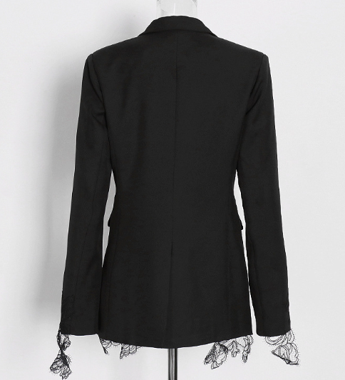 lace-hem tailored blazer – ELYRA