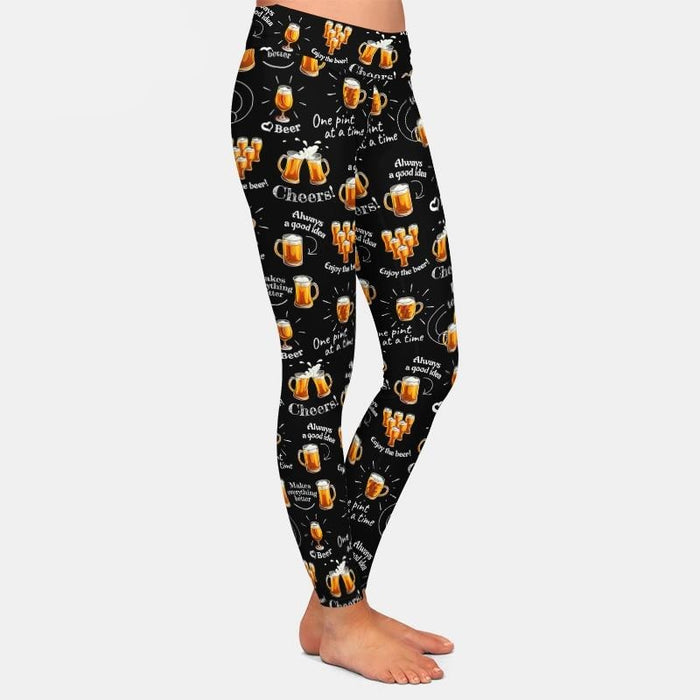 Ladies COOL Cheers To Beer Printed Leggings