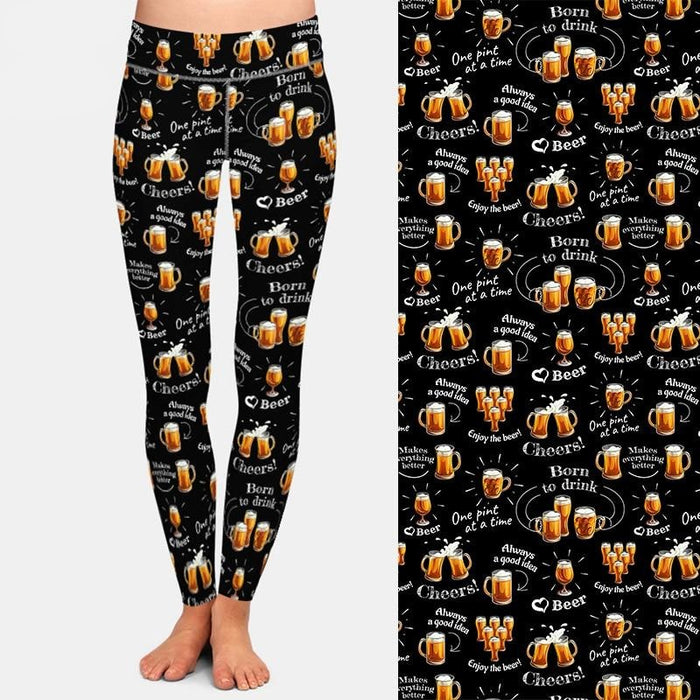 Ladies COOL Cheers To Beer Printed Leggings