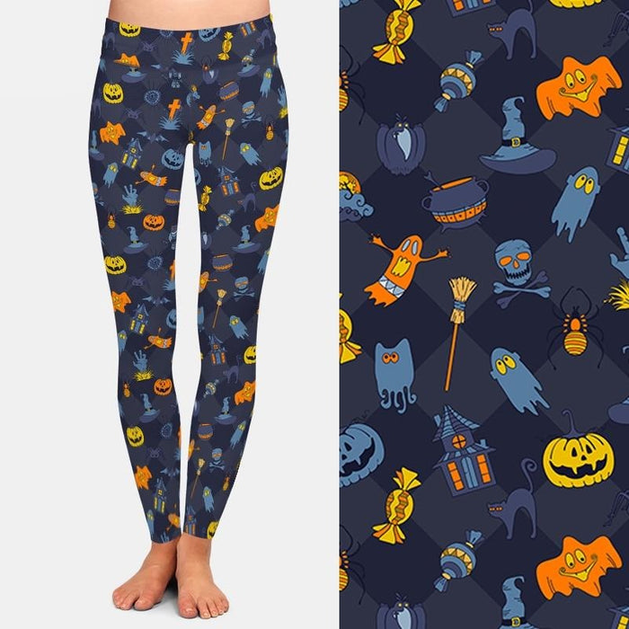 Ladies Cute Spooky Halloween Printed Leggings