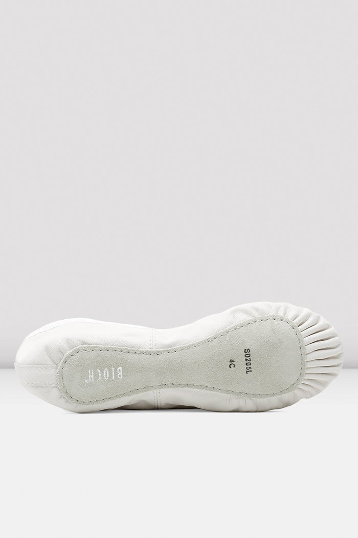 Ladies Dansoft Leather Ballet Shoes - White