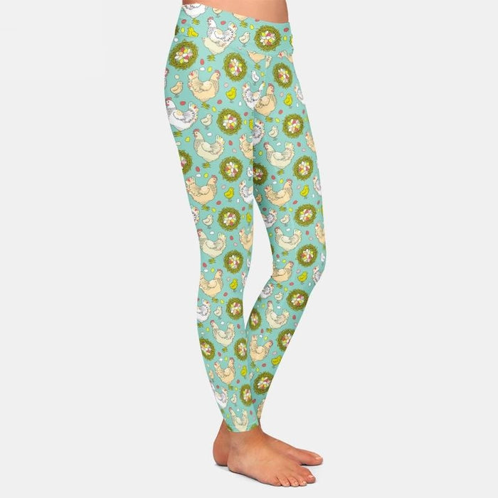 Ladies Soft 3D Easter & Chicken Printed Leggings