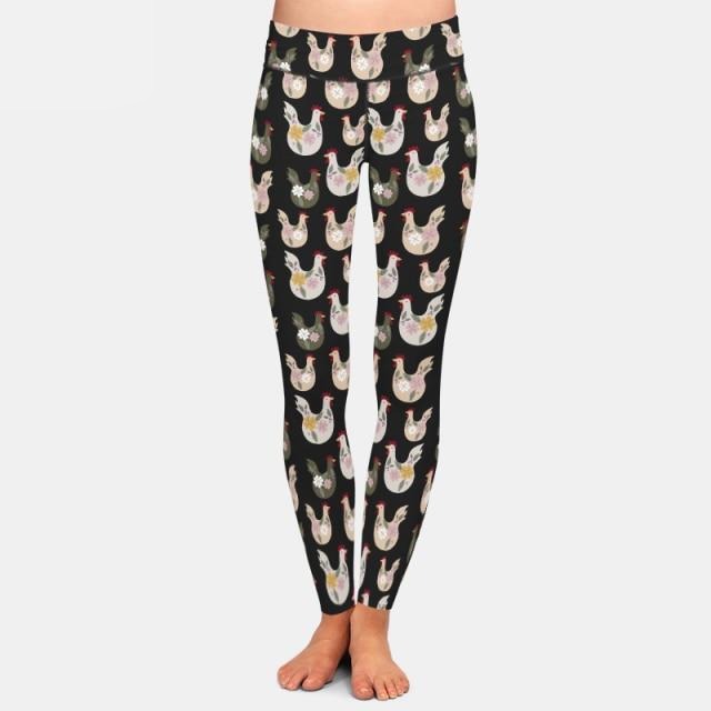 Ladies Soft 3D Easter & Chicken Printed Leggings