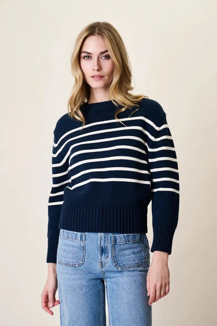Lake Sweater - Navy/Ivory Stripe