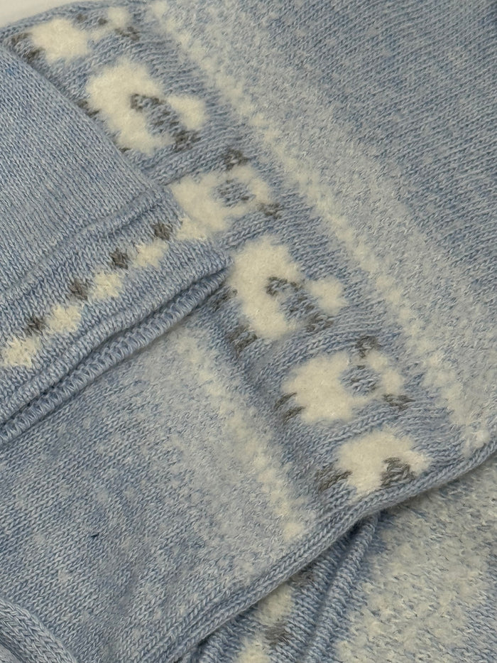 Lamb Boy Knitted Footie Babygrow with Bonnet