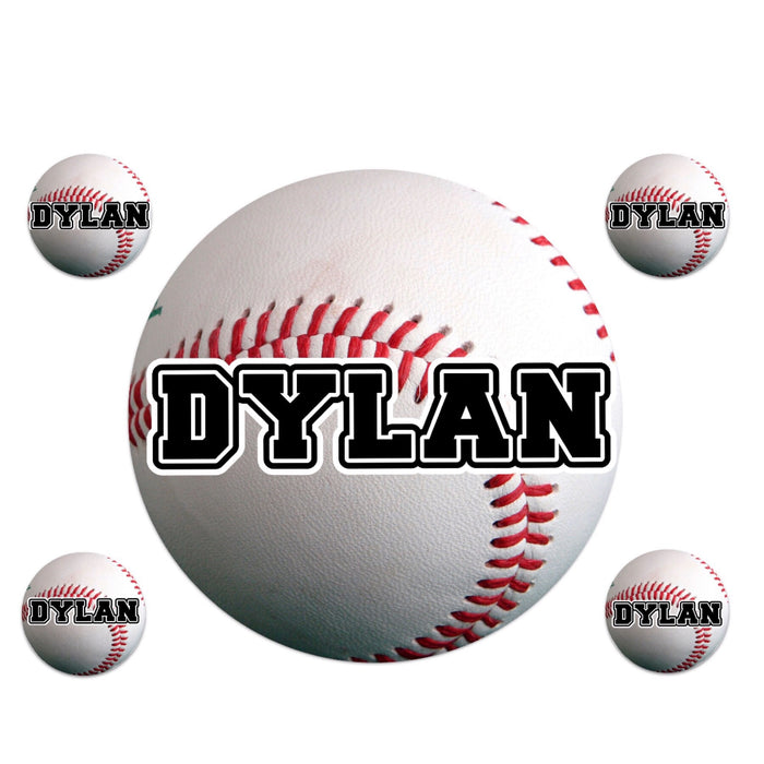 Large Baseball Name Decal Sheet