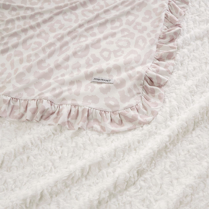 Laurel Leopard Minky Ruffled Luxe Patoo® Blanket