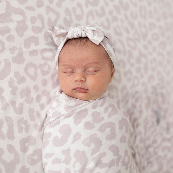 Laurel Leopard Swaddle Headband Set