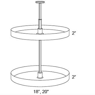 LAZY SUSAN SPINNER DRAWER BASES- 4 DRAWERS Fabuwood Nexus Frost
