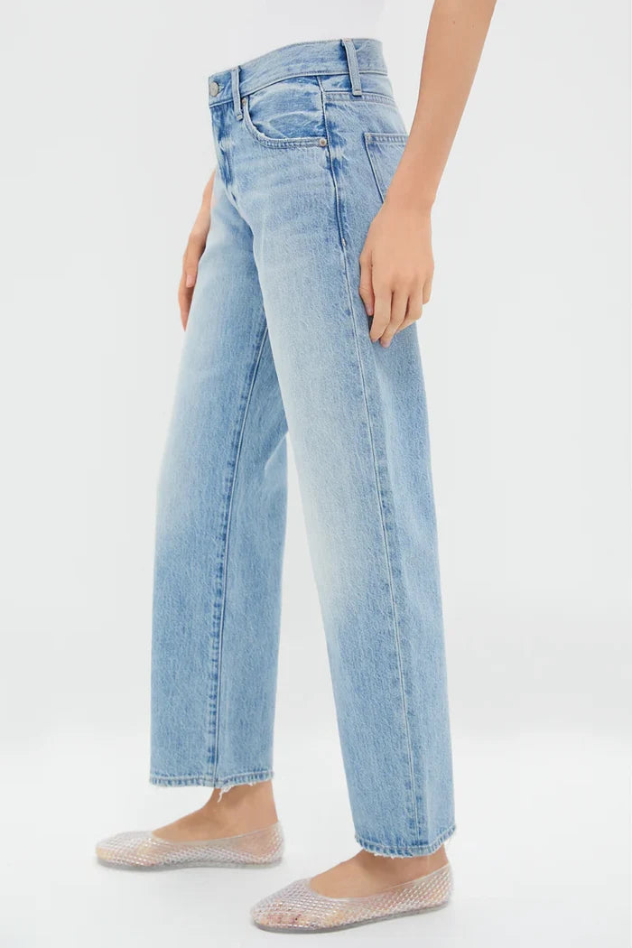 Lexi Mid Rise Bowed Straight Jean - Athens