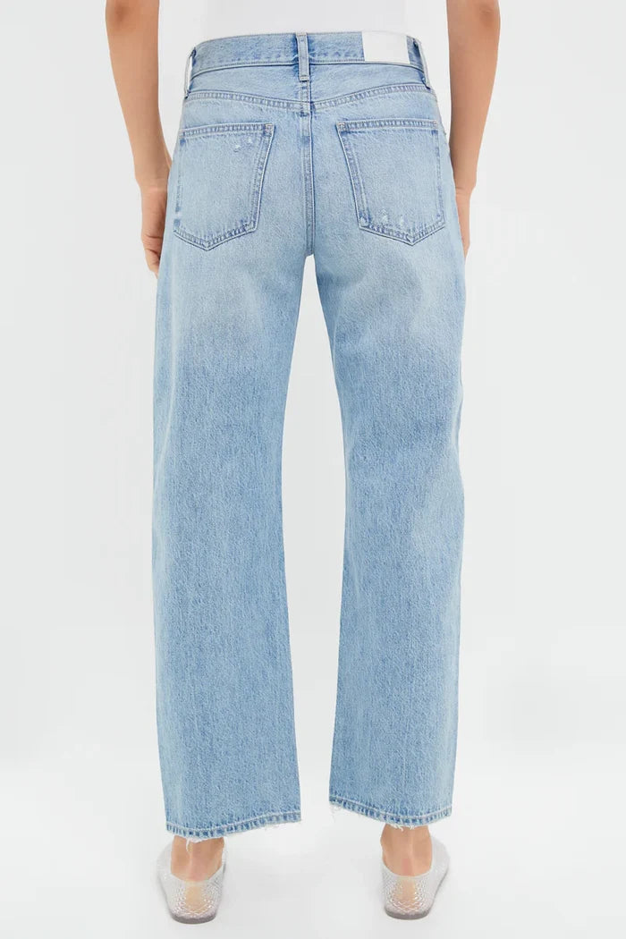 Lexi Mid Rise Bowed Straight Jean - Athens