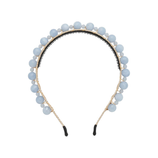 Light Blue Pearls Headband