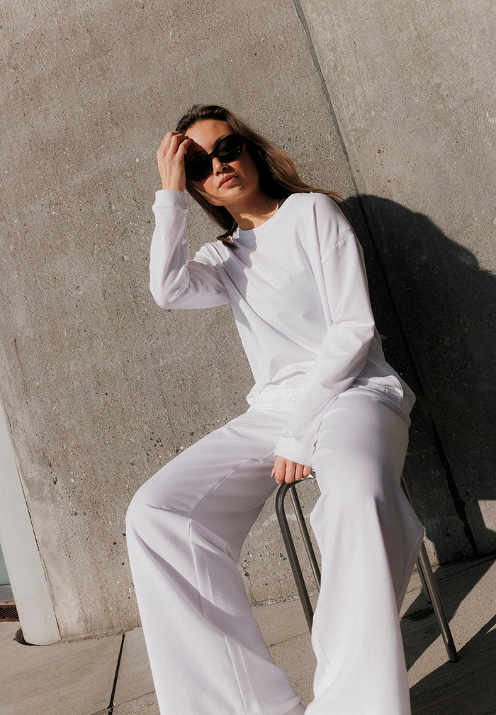 Rethinkit Light Sweat wide Trousers 0364 white