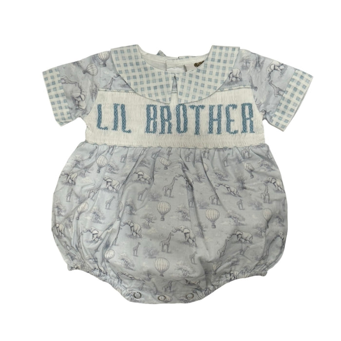 Lil Brother Handsmocked Romper