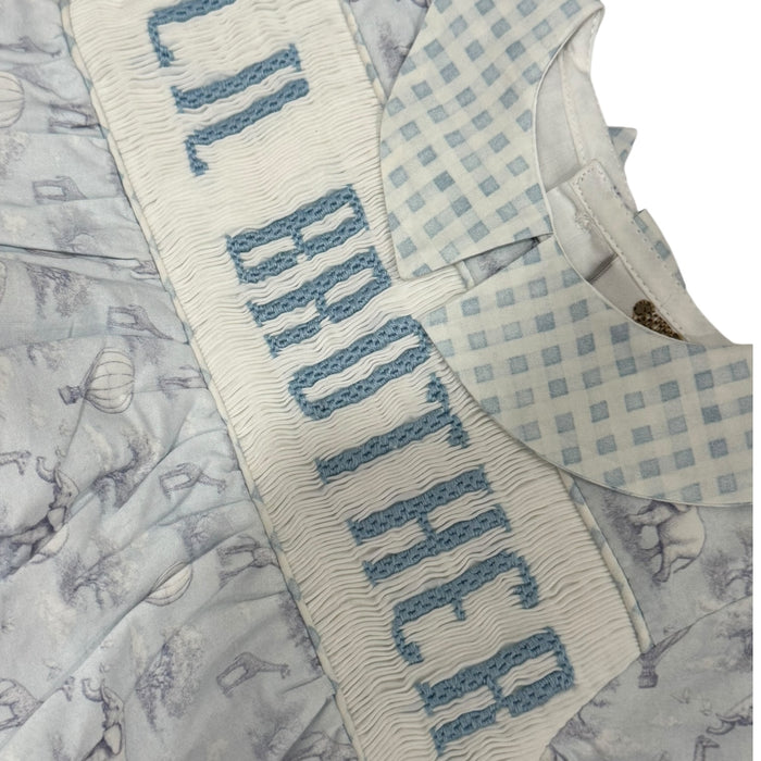 Lil Brother Handsmocked Romper