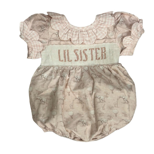 Lil Sister Handsmocked Romper