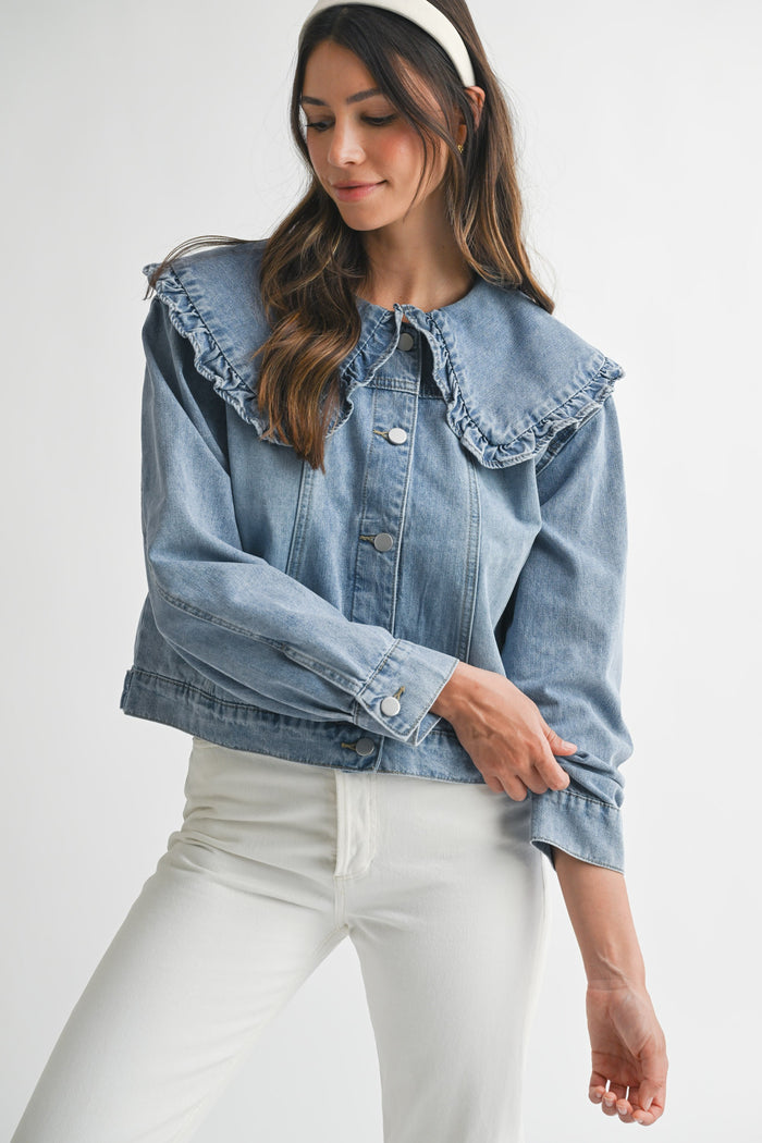 Lily Scalloped Denim Jacket