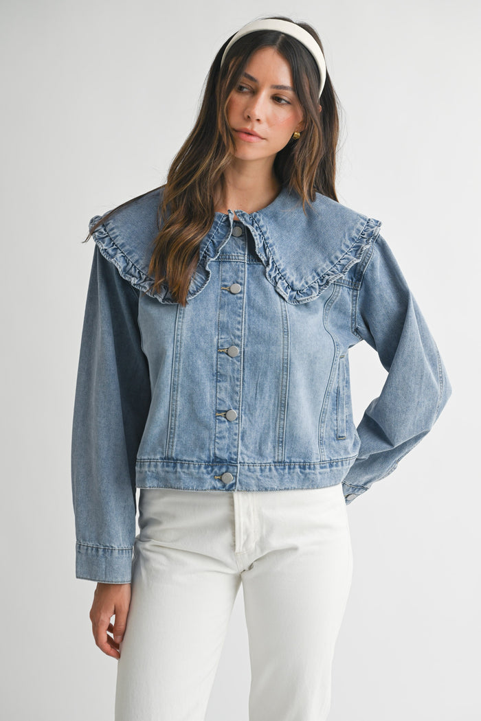 Lily Scalloped Denim Jacket