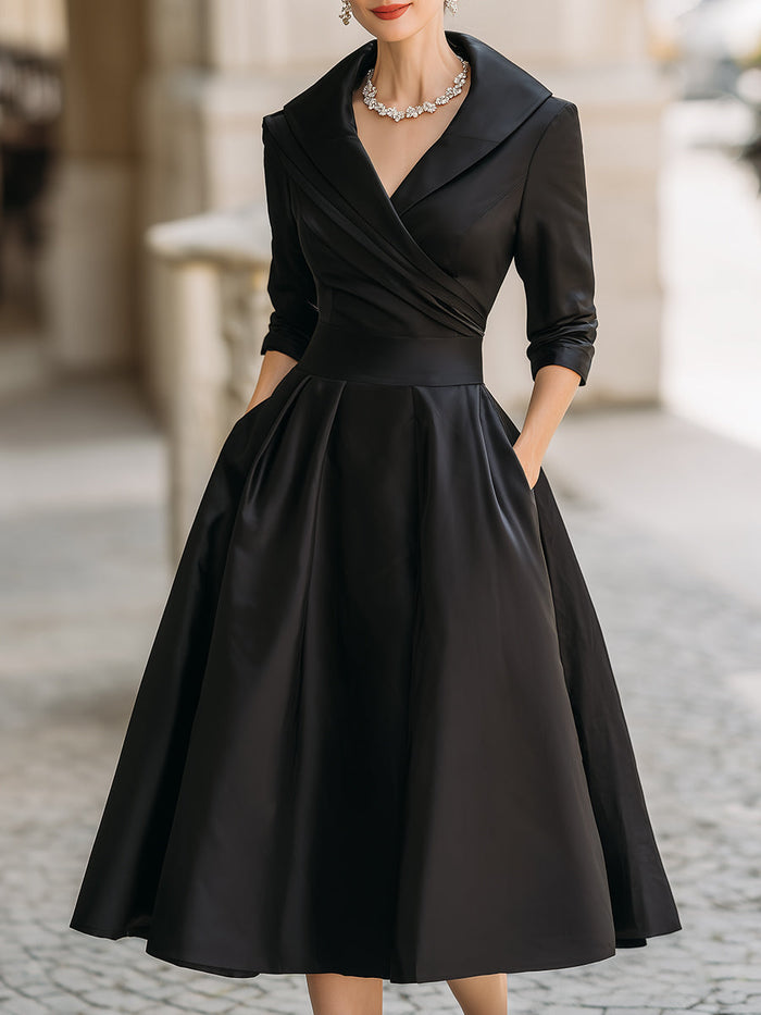 Lina - Midi Dress in Satin