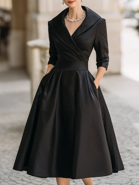 Lina - Midi Dress in Satin